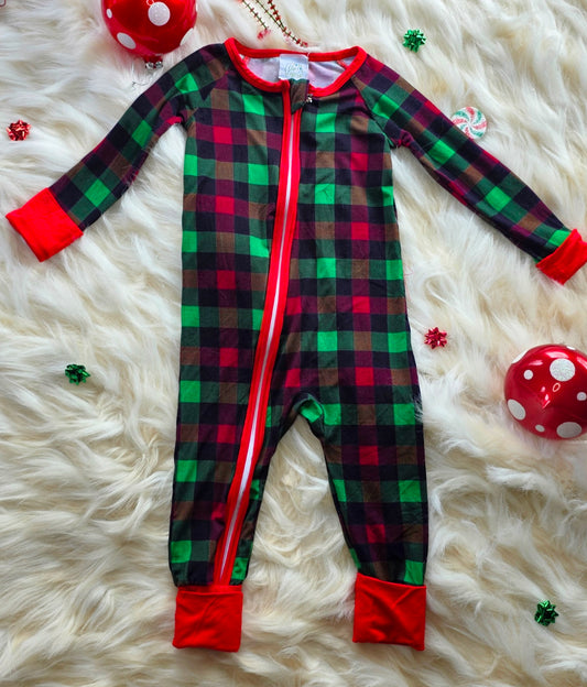 12/18 Christmas Gingham Bamboo Zippy